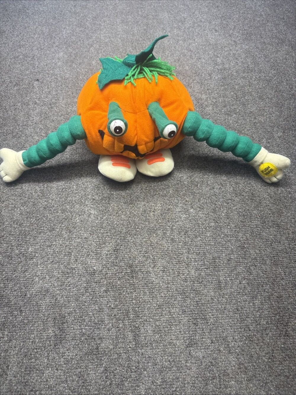 Vintage Gemmy Halloween Pumpkin With Glowing Rotating Spinning Eyes Noise 90s